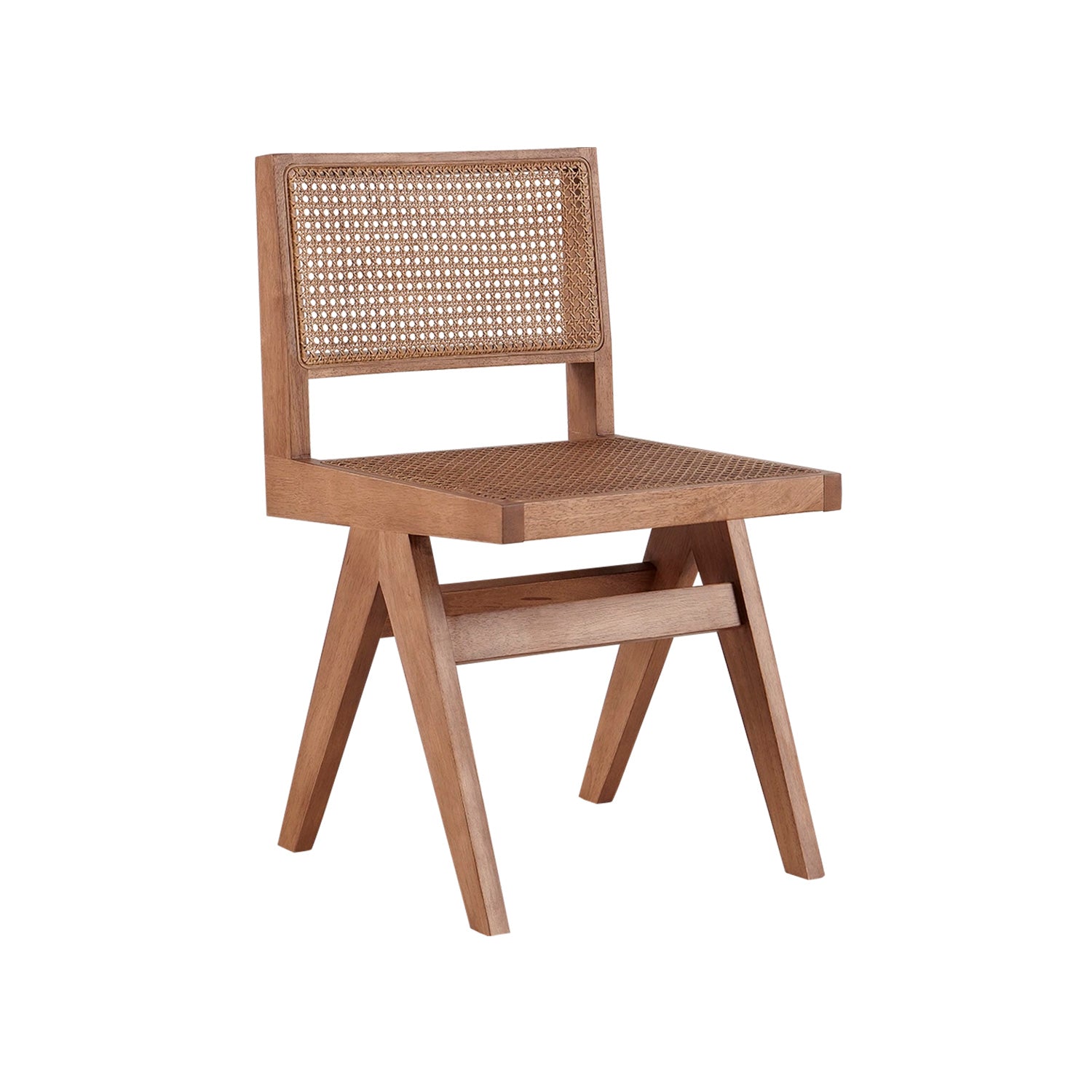 Set de 2 sillas de comedor en ratán alana oscura  madera para hogar moderno mueble de almacenaje  - Homekit