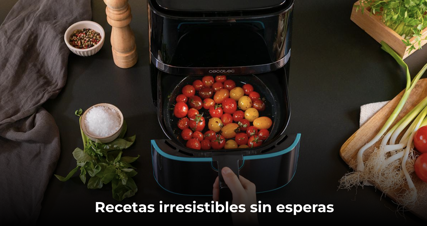 Freidora sin aceite - CECOTEC Cecofry Full Inox 5500 Connected Pack, 1700  W, Silver
