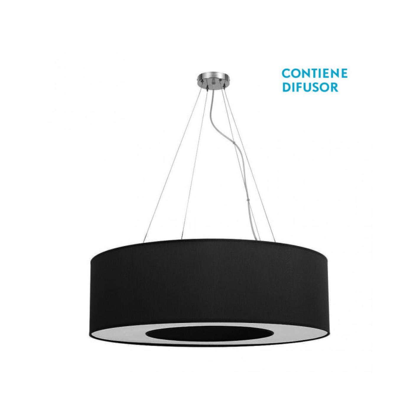 Fabrilamp - Colgante Grande Haiti 4xe27 Cromo/Negro Regx80x80 Cm