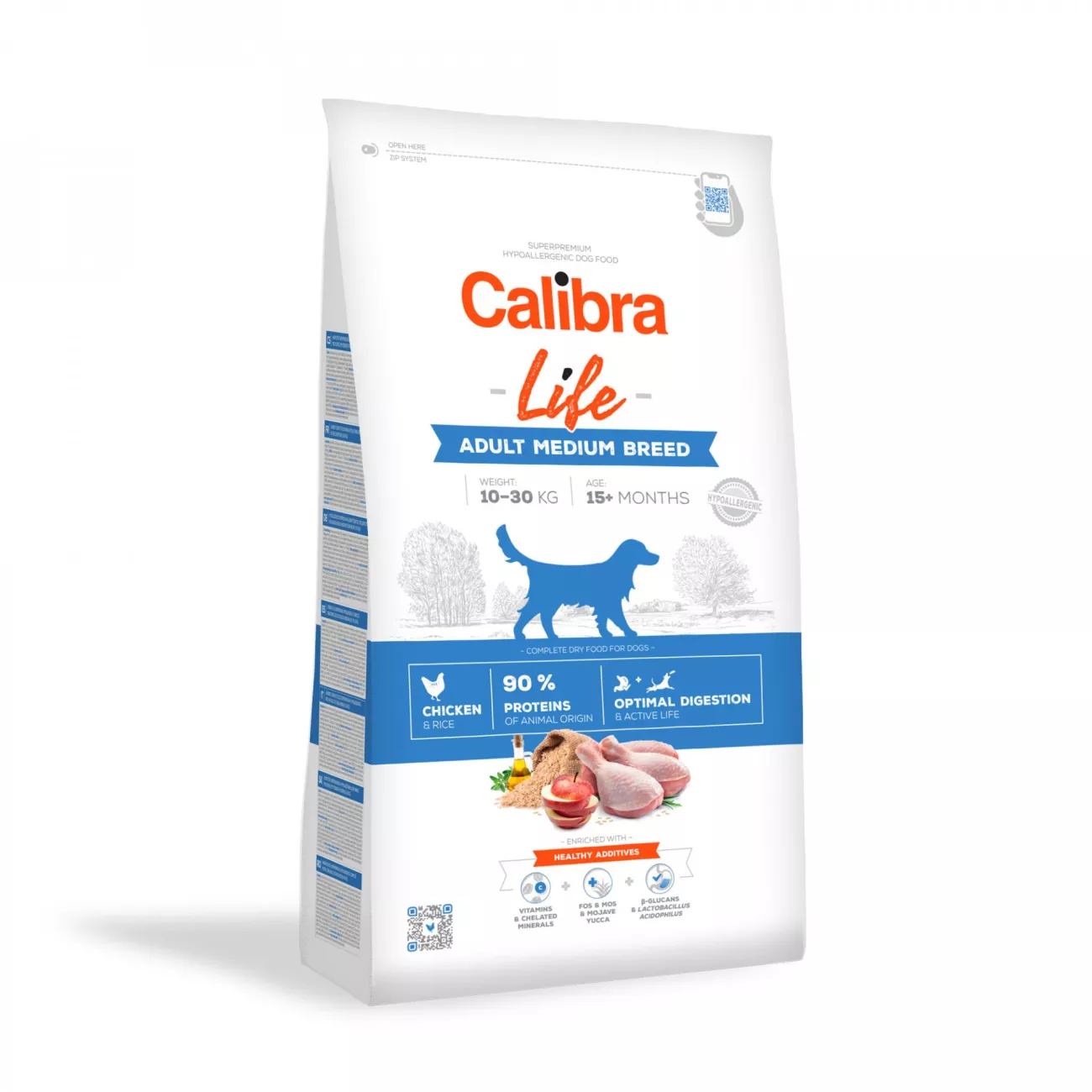 Calibra Dog Life Pienso Completo Superpremium Pollo para Perros Adultos Medianos, 12kg