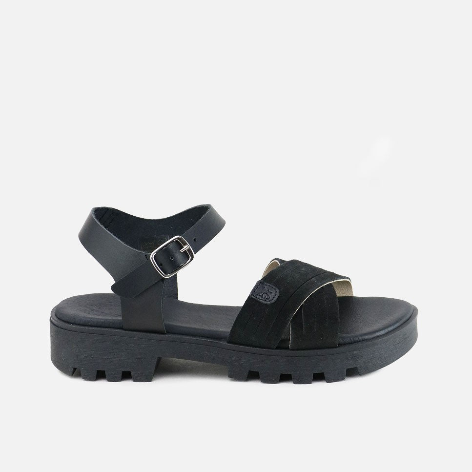 Sandalias Gel Tiras Negra Papanatas | Eli 1957