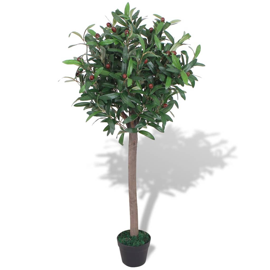 vidaXL Árbol de Laurel Artificial con Macetero Verde Maceta de Plástico Dimensiones 125 cm, 120 cm