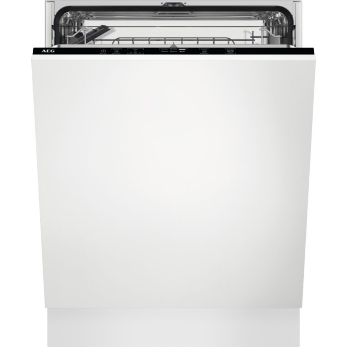 AEG - Lavavajillas integrable de 60 cm Serie 5000 AirDry FSE54600Z para 13 cubiertos, Clase C, silenciosa a 44 dB y secado natural con puerta automática, color blanco