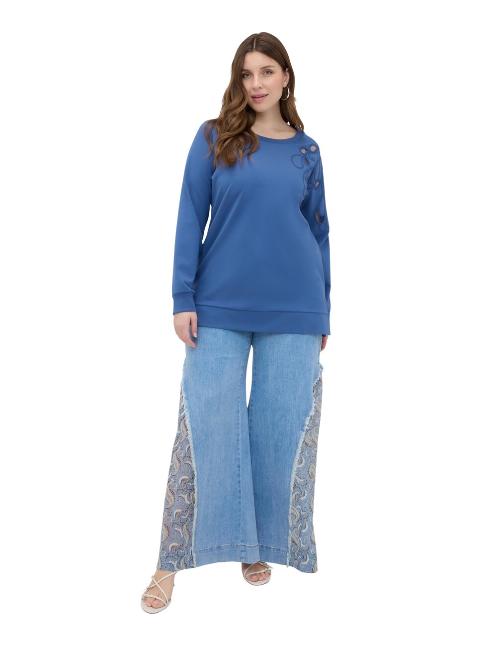 Fiorella Rubino - Sudadera con bordado floral y cut out