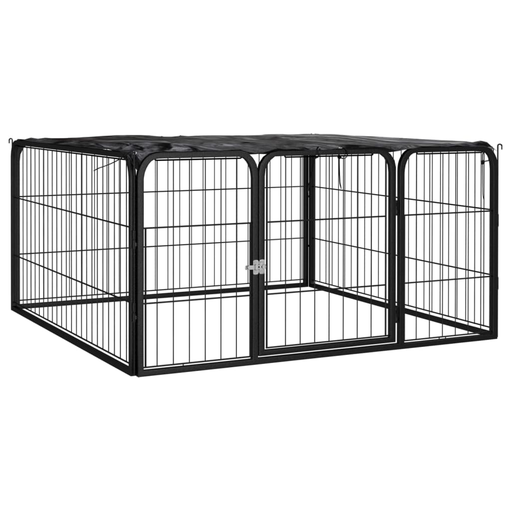 vidaXL Corral para Perros Acero con Recubrimiento en Polvo Cachorros Dimensiones 100 x 100 x 50 cm (4 paneles),  300 x 100 x 50 cm (8 paneles),  300 x 300 x 50 cm (12 paneles) y mas