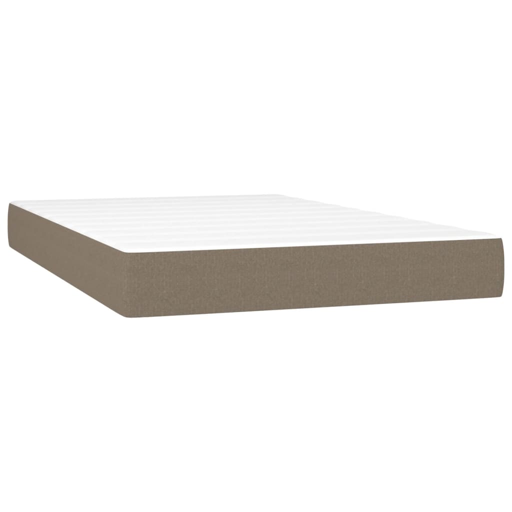 vidaXL Colchón de muelles ensacados tela gris taupe 120x200x20 cm