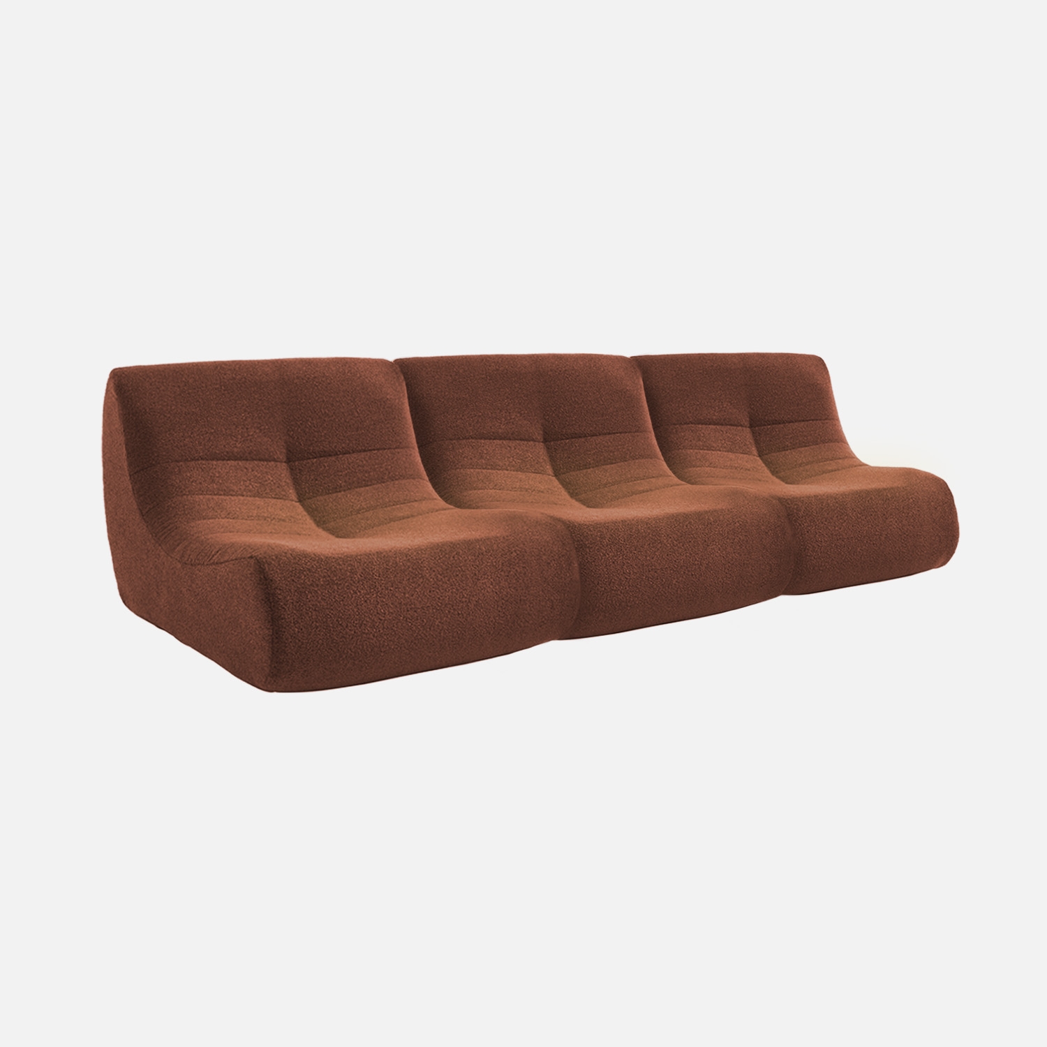 sweeek - Sofá modular en borreguito texturizado, 3 plazas , Sokol borreguito , 91x105x72