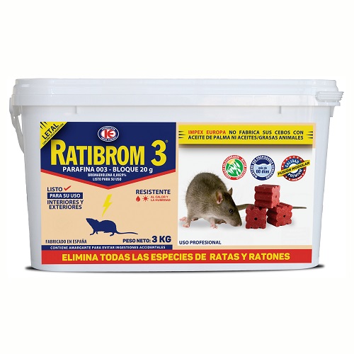 Ratibrom 3, Bloque 20 gr, Cubo 3 kg