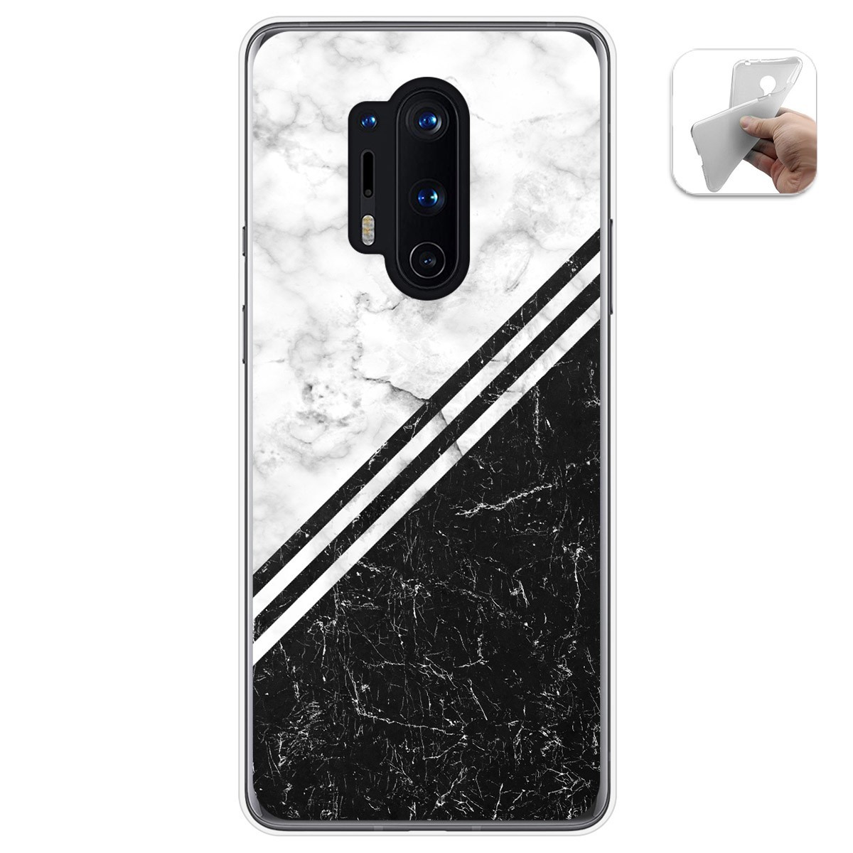 Tumundosmartphone Funda Gel Tpu para Oneplus 8 Pro diseño Mármol 01 Dibujos