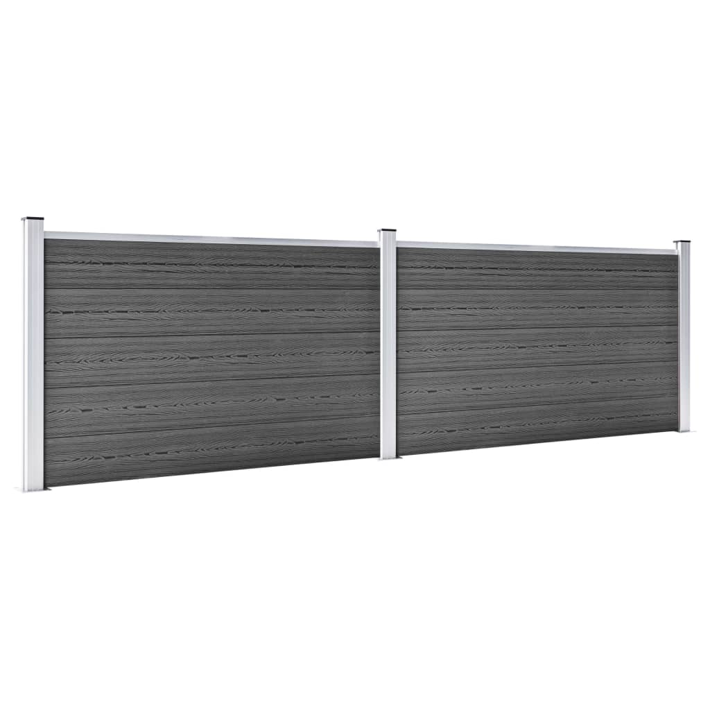 Vidaxl Valla de Jardín de WPC 353x106 Cm Color Marrón, Gris, Negro