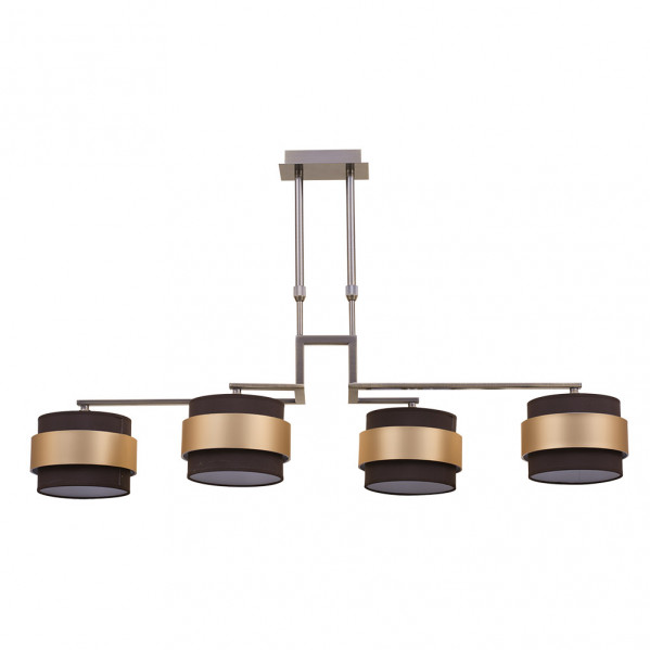 Lampara 4aa bremen cuero/marron-oro 4xe14 regx92x25 cm
