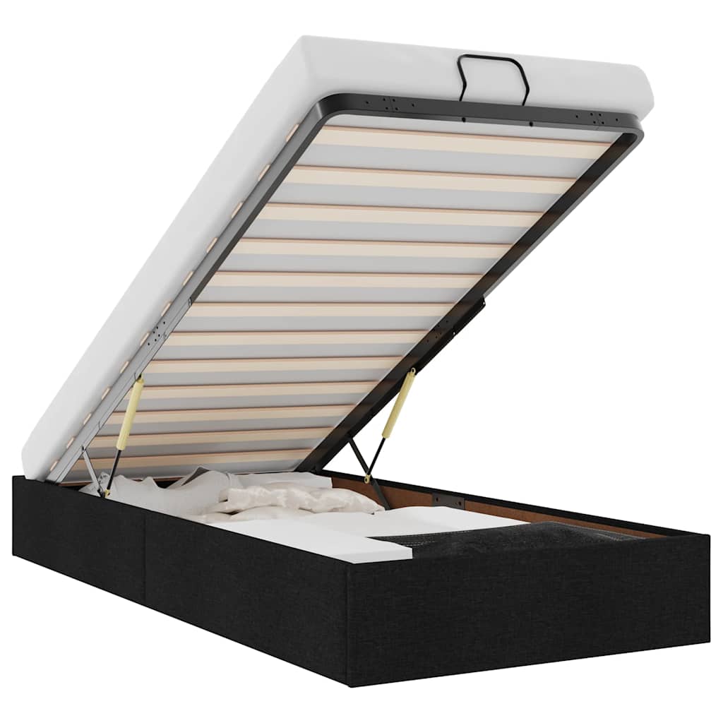 vidaXL Estructura cama otomana sin colchón tela negro 90x200 cm