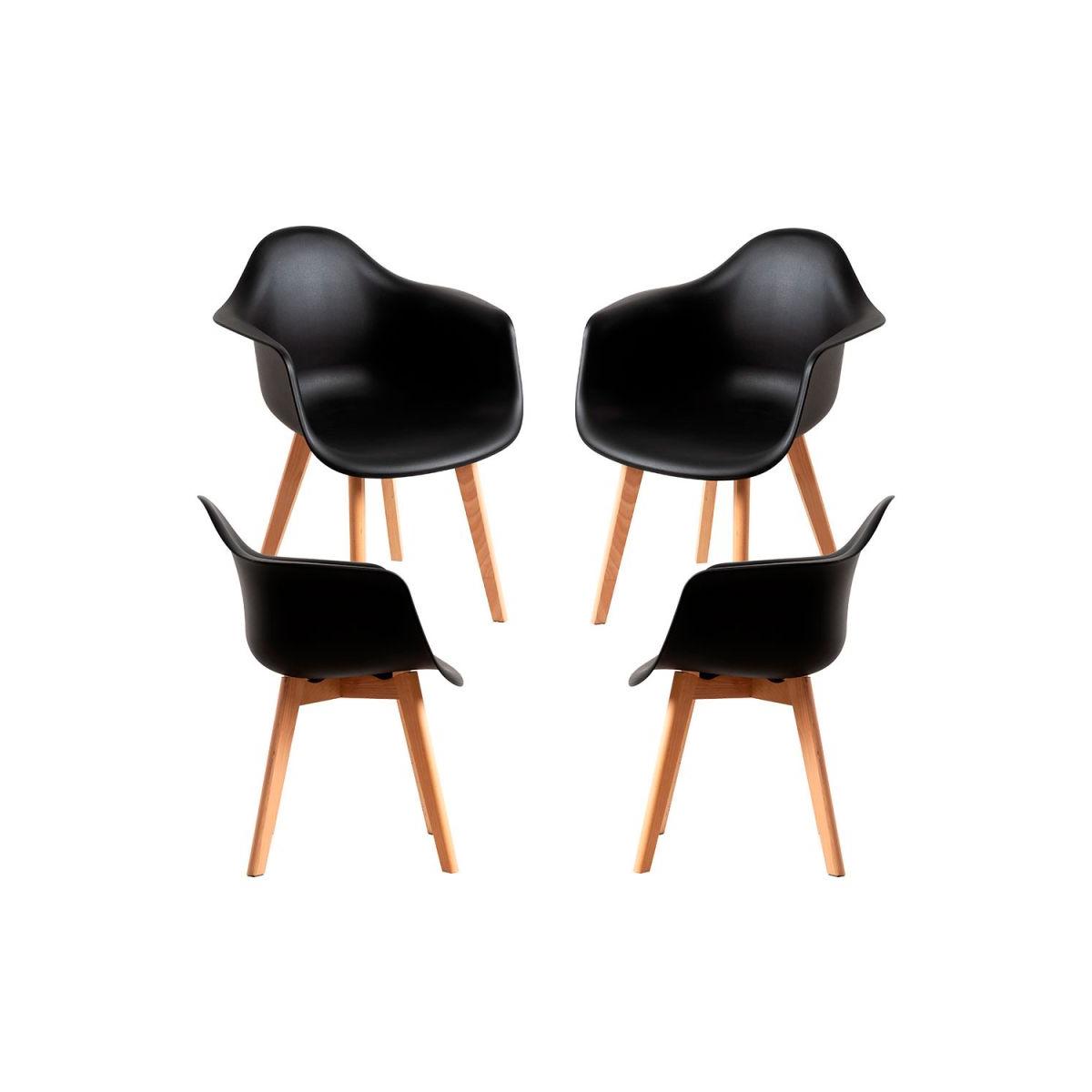 Regalos Miguel - Packs Sillas Comedor - Pack 4 Sillas Belu - Negro