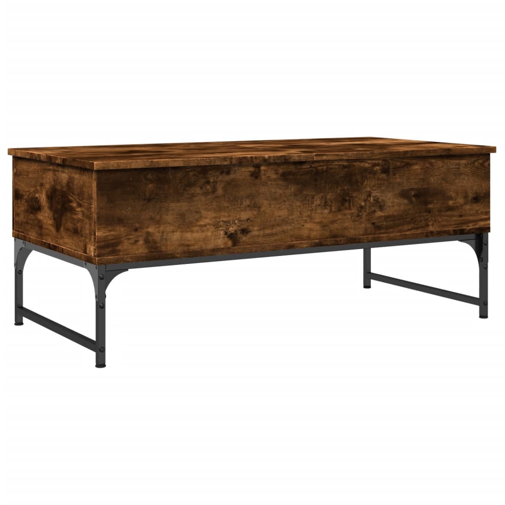 Vidaxl Mesa de Centro de Madera de Ingeniería y Metal Humo Negro