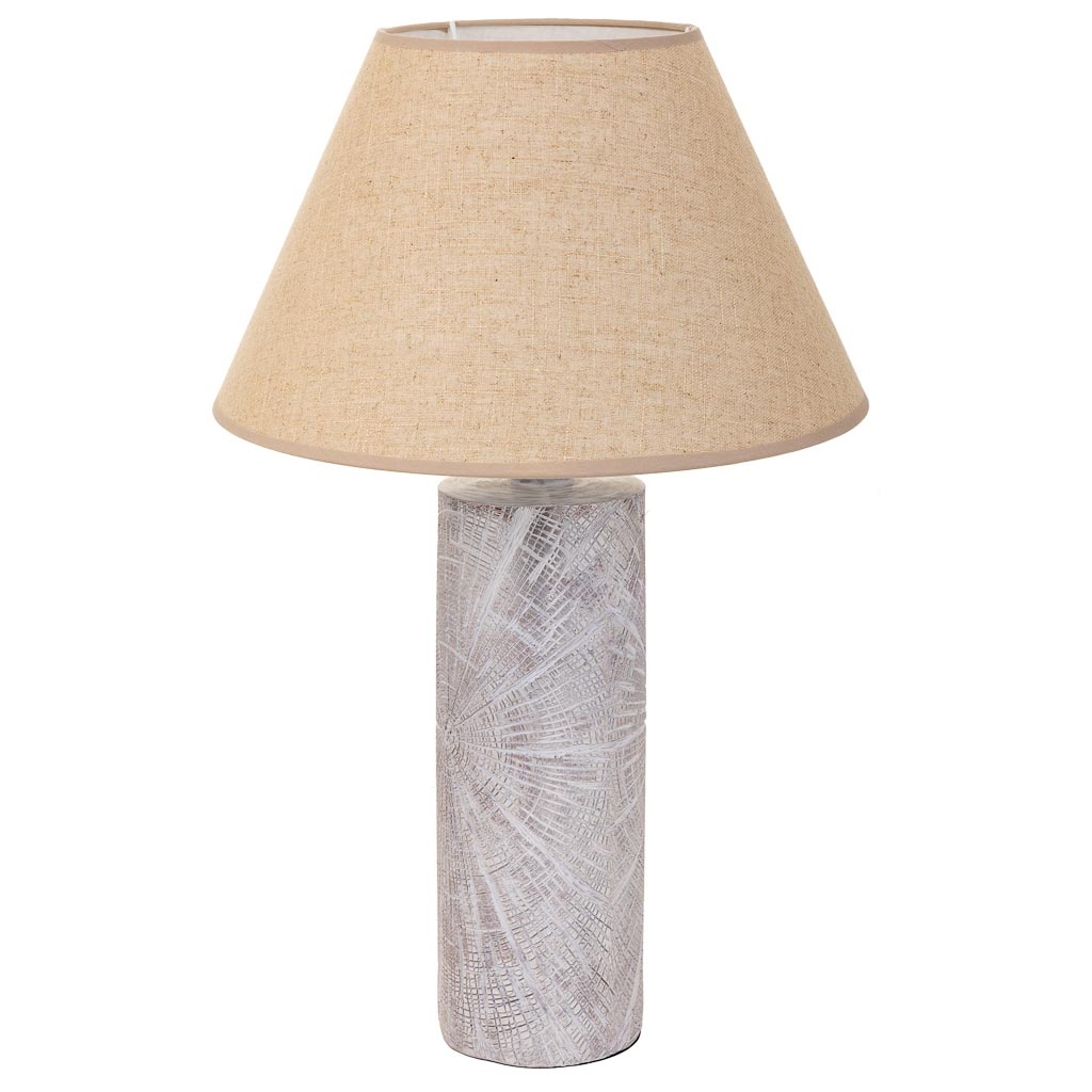 Wonderlust Deco - Lámpara de mesa de poliresina blanca Blanco base 14,5x14,5x51h-pantalla 45x22x30h cm