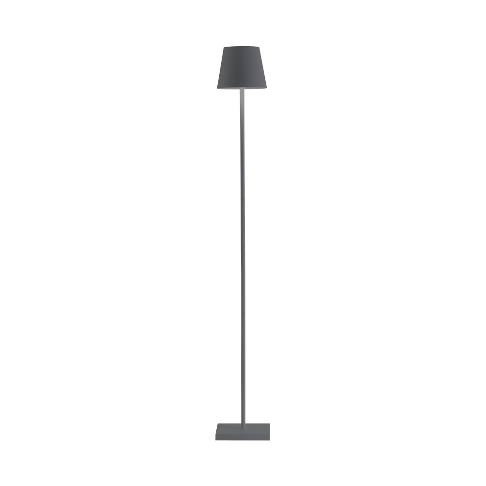 Lámpara LED Zafferano Poldina Pro L gris oscuro recargable regulable hasta 12 h 2200/2700/3000K 3 alturas 52/87/122 cm