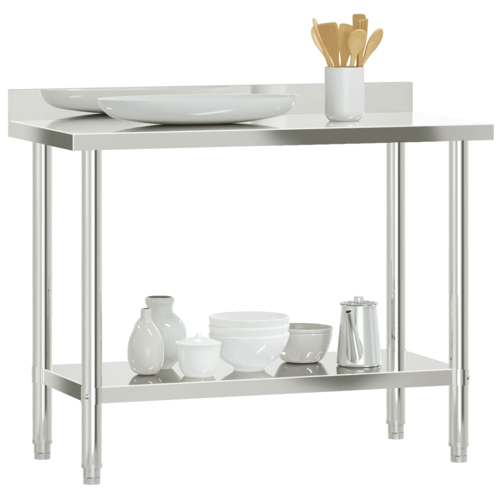 vidaXL Mesa Trabajo Cocina y Salpicadero Encimera de Catering Acero Inoxidable Dimensiones 55 x 55 x 93 cm, 82.5 x 55 x 93 cm, 110 x 55 x 93 cm