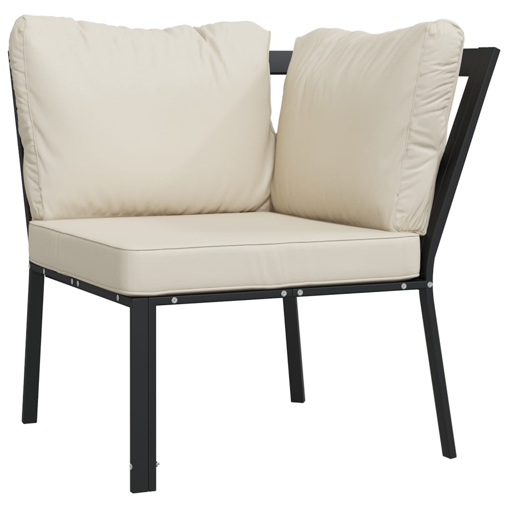 Vidaxl Silla de Jardín Acero con Cojines 76x76x79 Cm Gris y Arena
