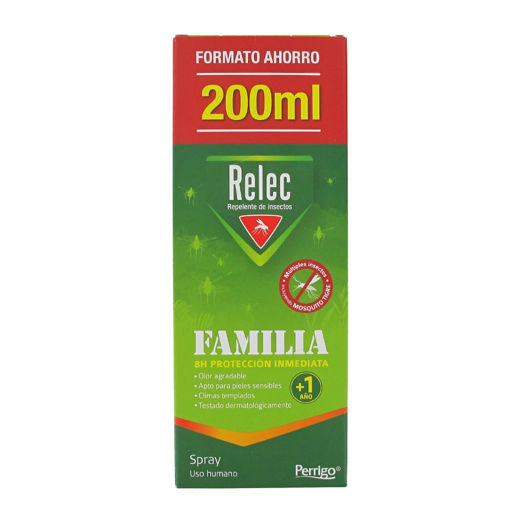 Perrigo Relec Familia 8h de Proteccion Inmediata Spray 200ml FORMATO AHORRO