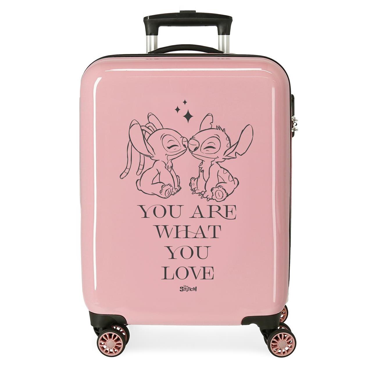 Disney Maleta De Cabina ABS Rígida Stitch You Love Rosa