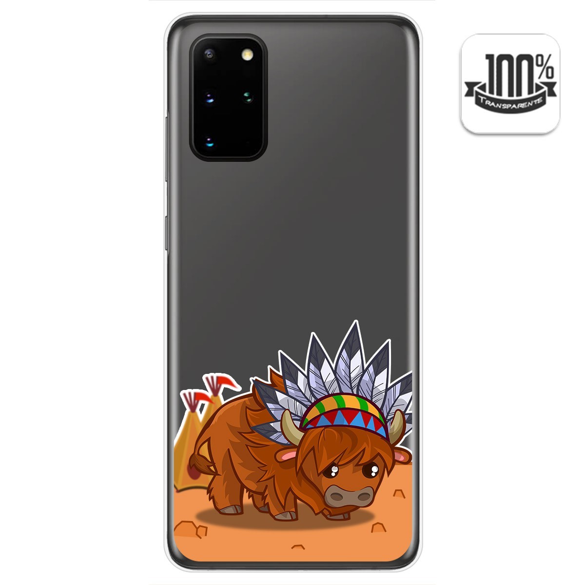 Tumundosmartphone Funda Gel Transparente para Samsung Galaxy S20+ Plus diseño Bufalo Dibujos