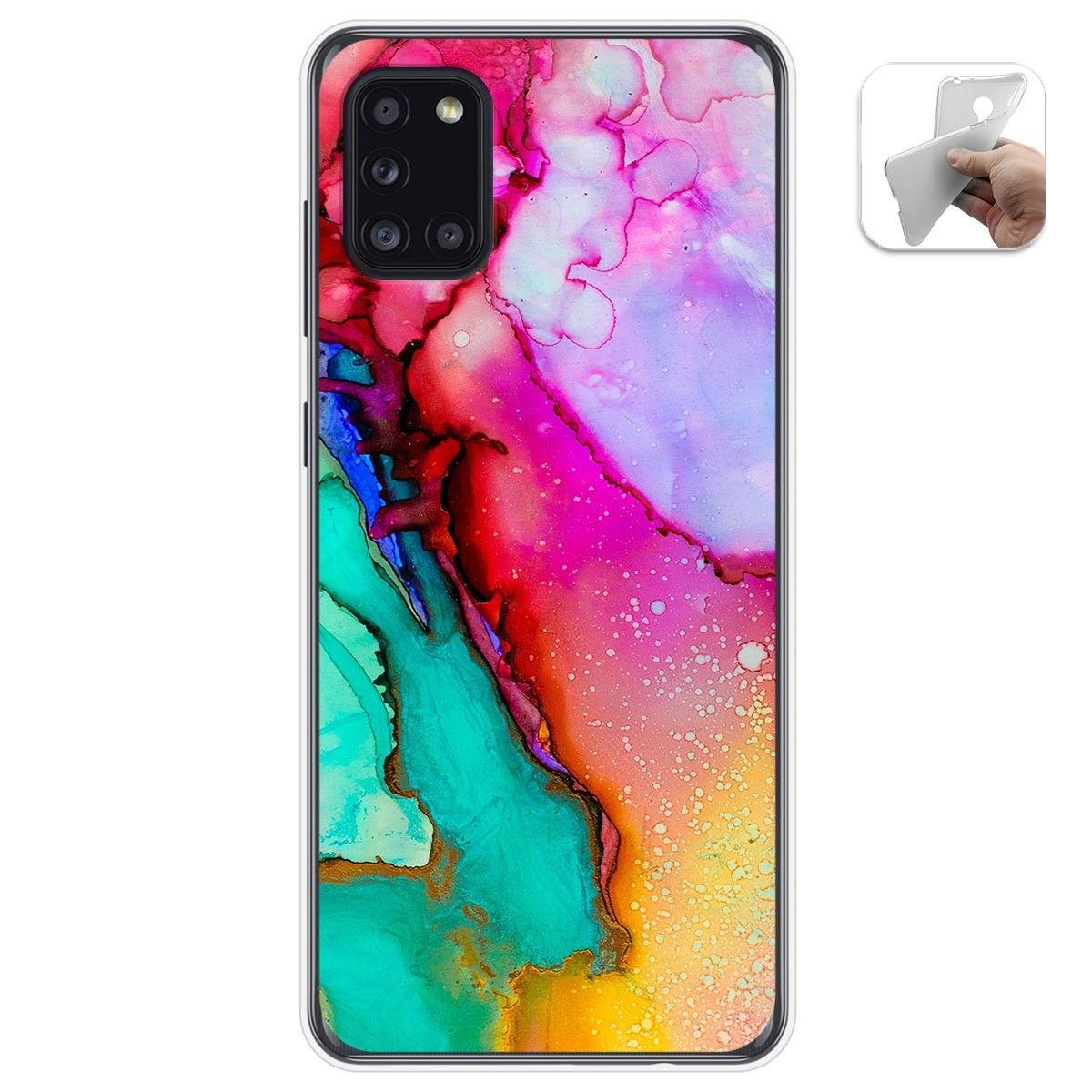 Tumundosmartphone Funda Gel Tpu para Samsung Galaxy A31 diseño Mármol 15 Dibujos