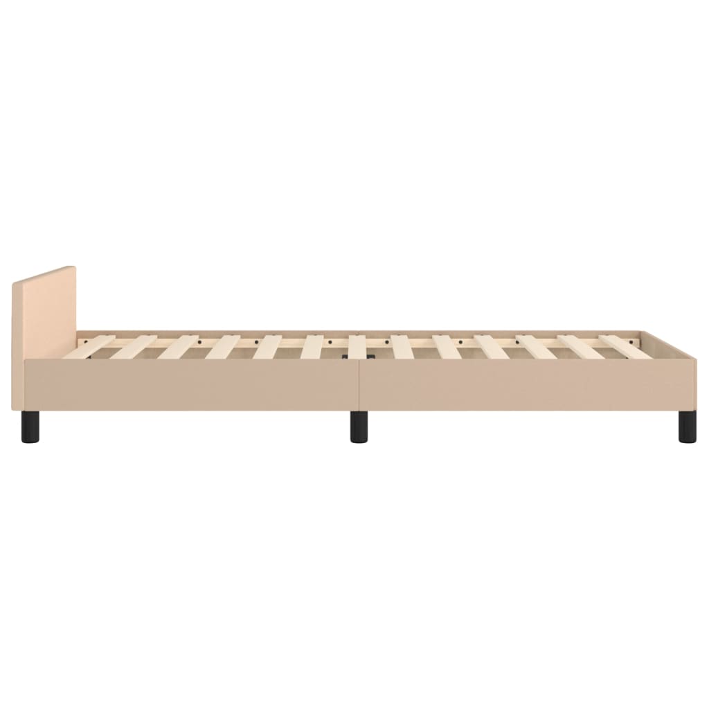 vidaXL Estructura de cama con cabecero sin colchón capuchino 100x200cm