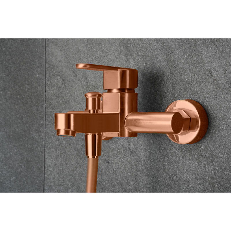 Imex Roma BDR001-4ORC grifería monomando para bañera y ducha de latón acabado en oro rosa cepillado