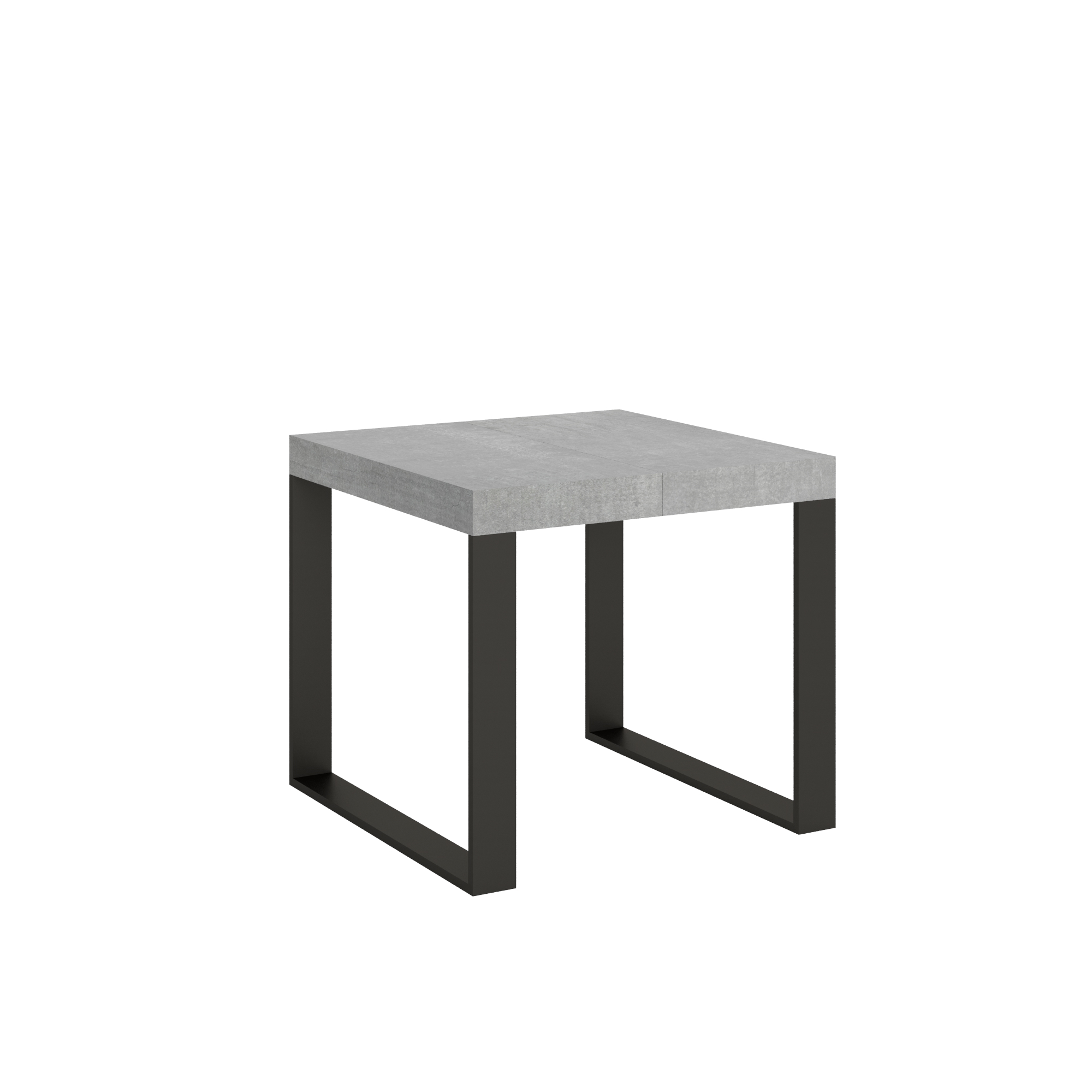 Mesa extensible 90x90/246 cm Tecno Cemento Estructura Antracita - Itamoby