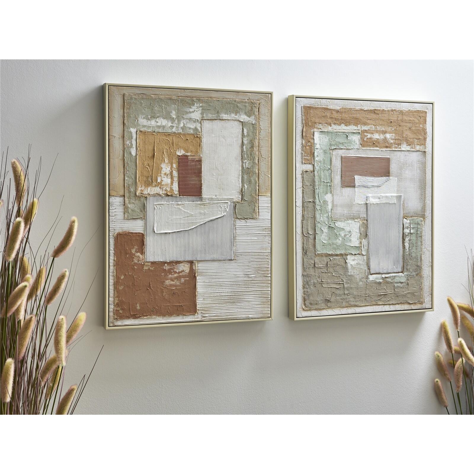 Cuadro abst. dif. textur. c/cuadricula yute 52x72 cms. s/2 52x4x72 cms. El mejor complemento para tu hogar.