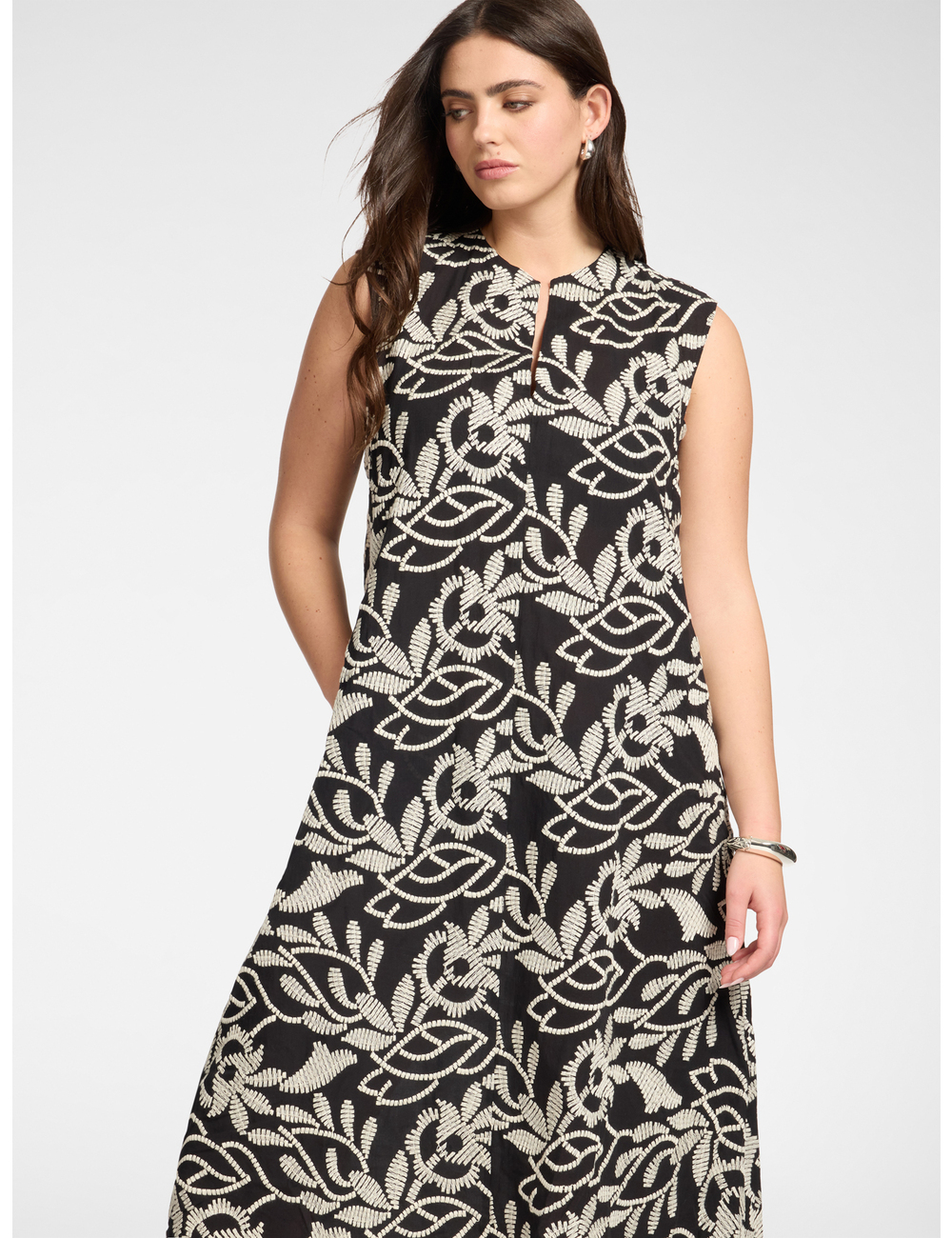 Elena Mirò - Vestido de mezcla de algodón bordado