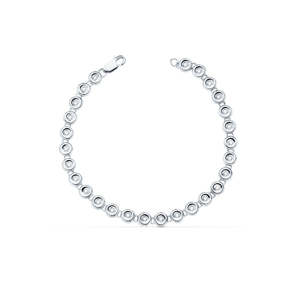 Pulsera Tennis Oro 18k Blanco 31 Diamantes Laboratorio 0.434 ct. VS2 G ancho 4.85 mm. Largo: 19 cm. engaste rivière
