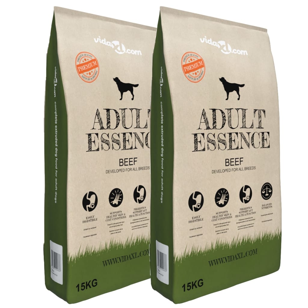vidaXL Comida Seca para Perros Res Alimento Nutrición Pienso Mascotas Peso 15 kg, 30 kg