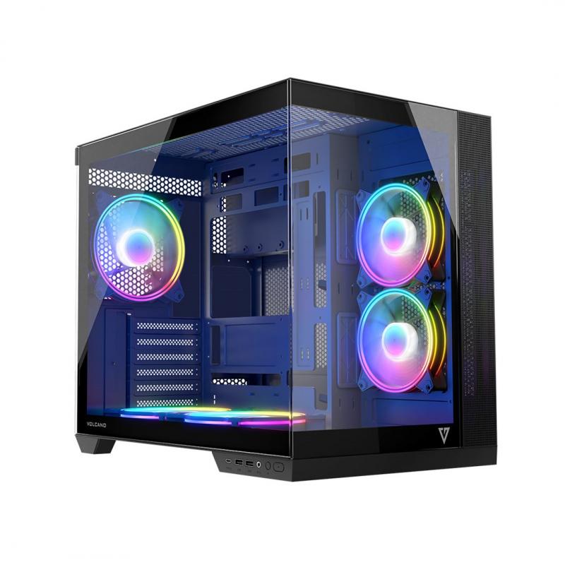 MODECOM Caja de ordenador Volcano Panorama APEX ARGB 5F MIDI Negro