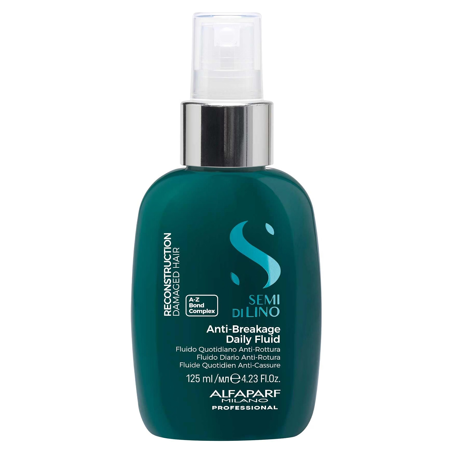 Alfaparf Milano Semi di Lino Reconstruction Anti-Breakage Daily Fluid 125 Ml. / Fluido Sin Aclarado para Cabello Fino y Dañado / Protección Térmica 230 °C.
