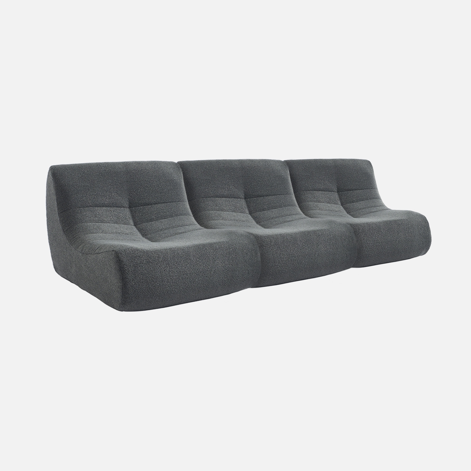 sweeek - Sofá modular en borreguito texturizado, 3 plazas , Sokol borreguito , 91x105x72