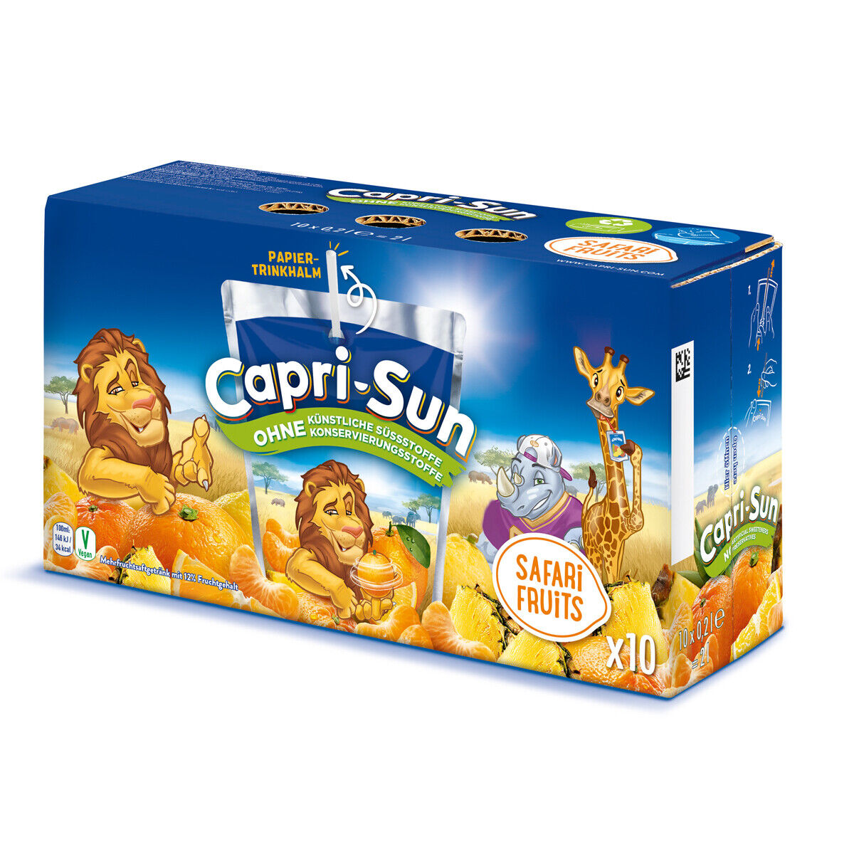 Zumos Capri Sun - 10 Unidades - Zumos Capri-Sun Naranja - Tropical - Cereza - MultiVitaminas - MultiFrutas - Jungle - Safari - Zumos Capri Sun 7 Sabores - 200 ml