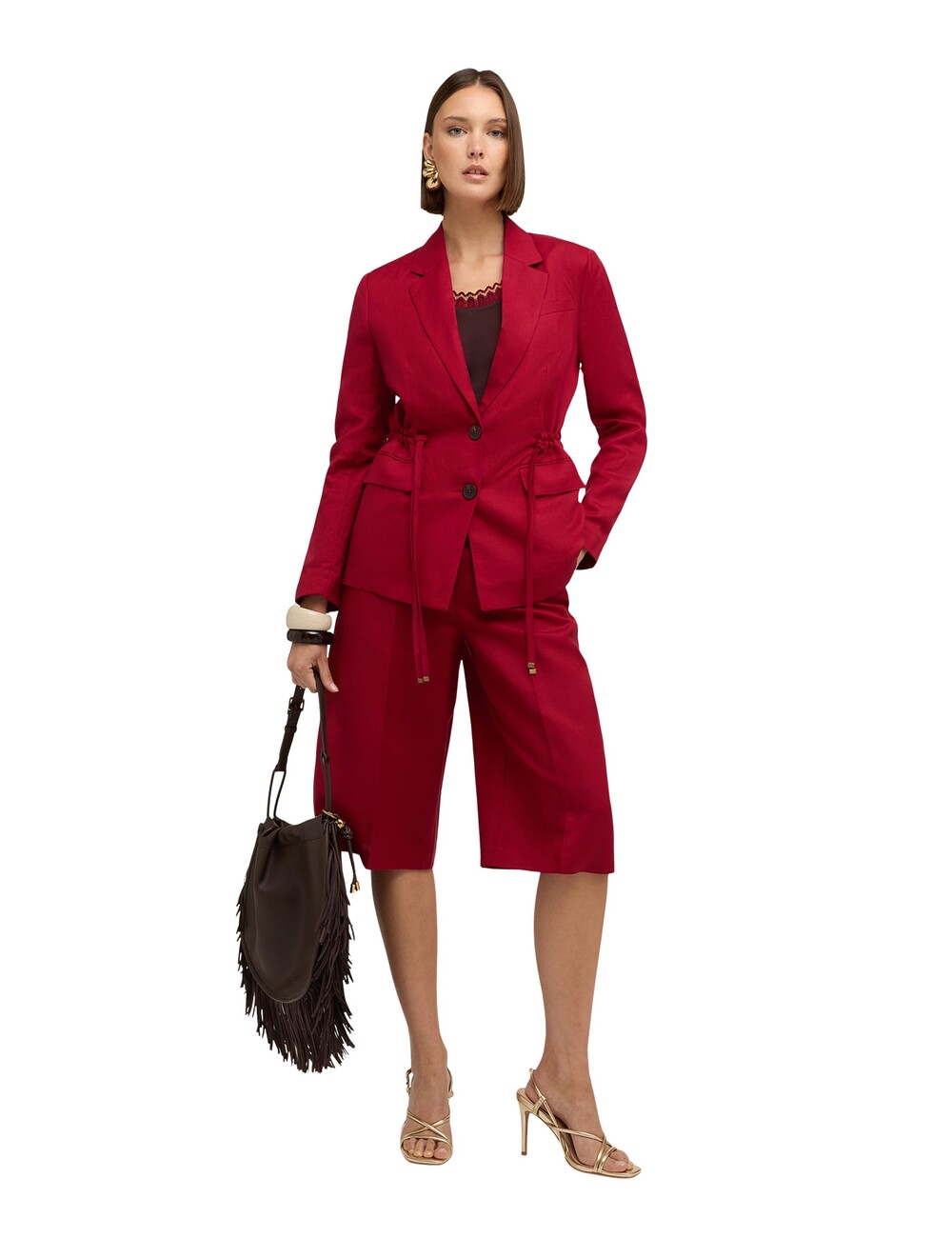 Motivi - Blazer mezcla lino con cordón