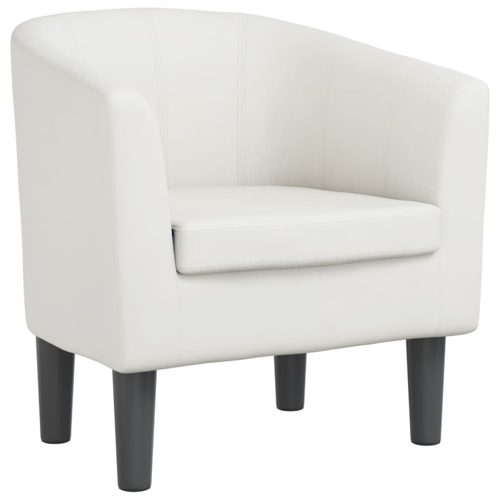 vidaXL Sillón cuero sintético blanco