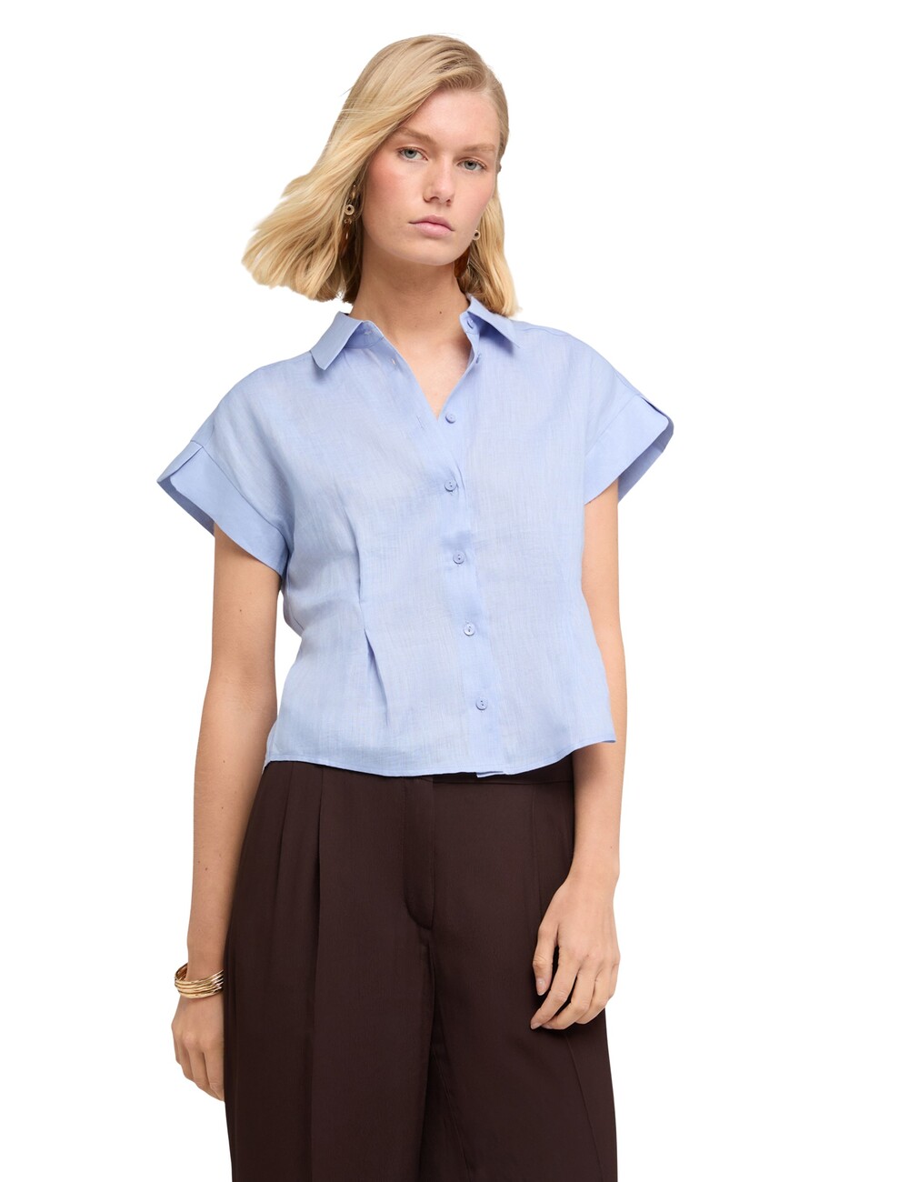 Motivi - Camisa de lino con pliegues