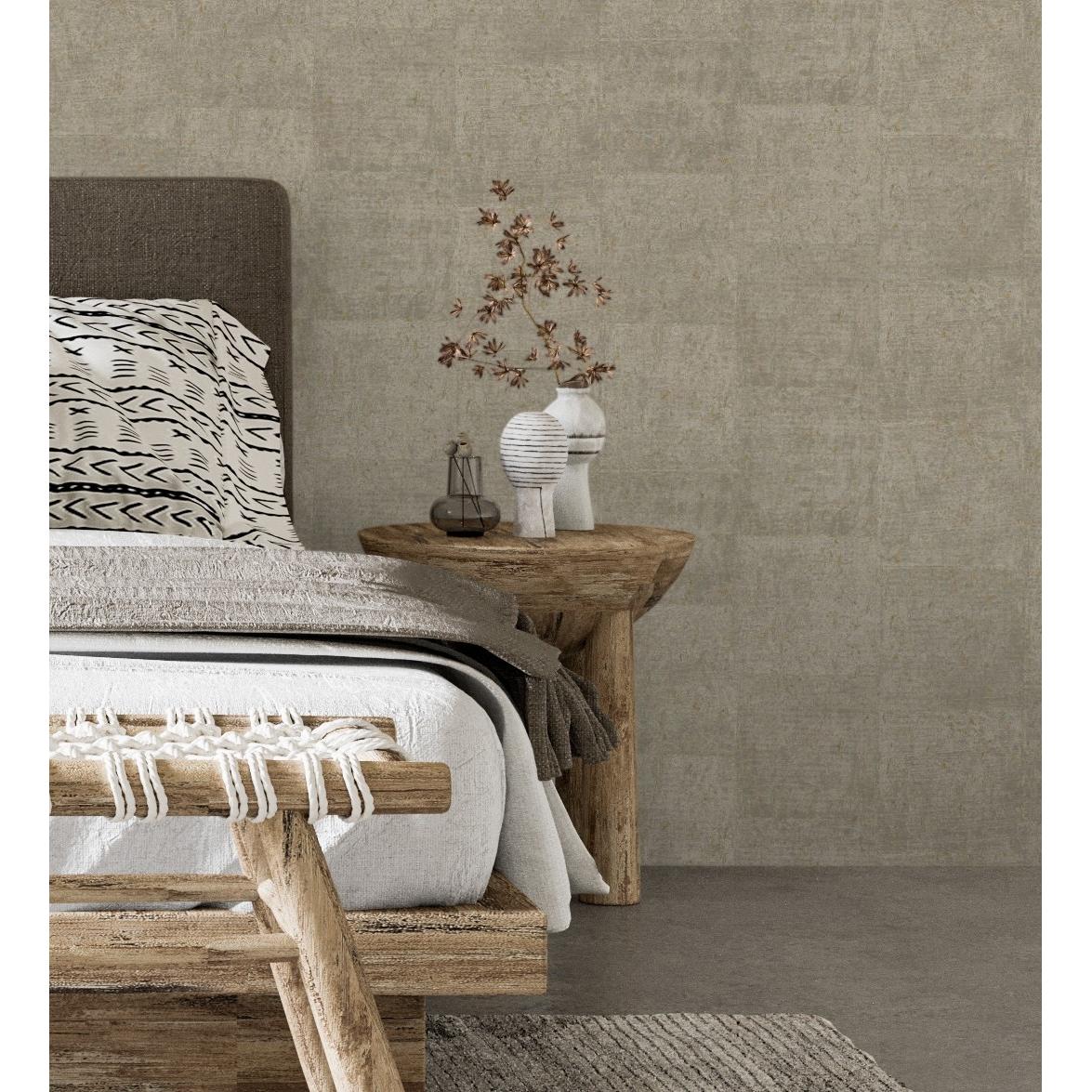 Papel pintado vinílico ecológico lavable minitablas de corcho textura en relieve - Padova 679367 de GAULAN - Rollo de 10 m x 0,53 m