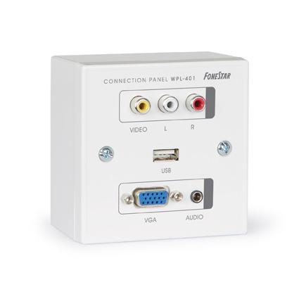 Fonestar - Fonestar Panel de Conexión VGA AV RCA JACK USB - Fácil Instalación