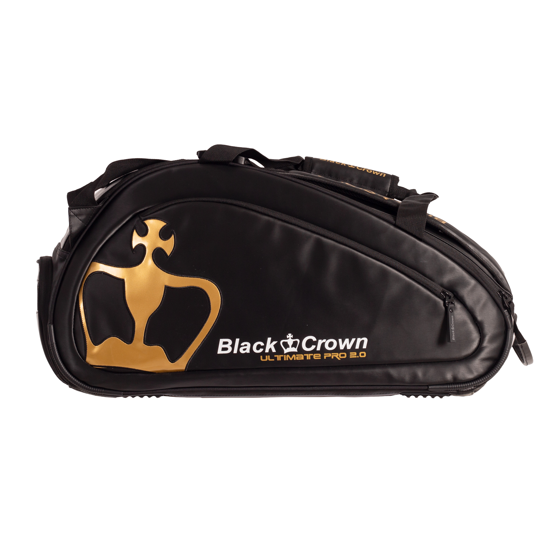 Black Crown Paletero Ultimate Pro 2.0 – Elegante Diseño en Negro y Dorado – Compartimento Térmico para 2 Palas, Bolsillo Ventilado para Zapatillas y Transporte Estilo Mochila – Ideal para Jugadores
