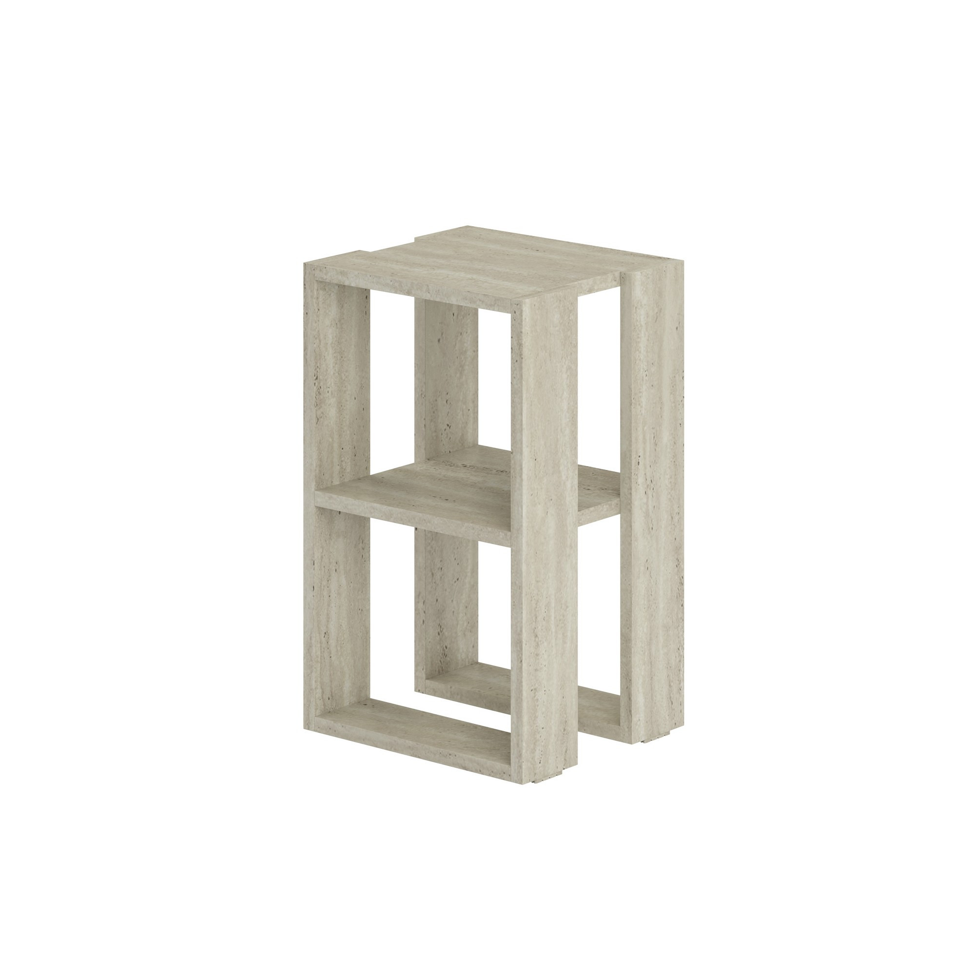 Habitat y Jardin - Mesilla de noche de madera "Lonie" 30 x 30 x 55 cm - Travertino