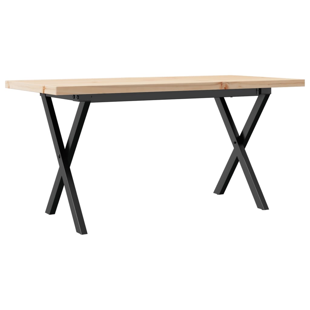 Vidaxl Mesa de Centro Marco X Madera Maciza Pino y Hierro 90x40x45,5cm