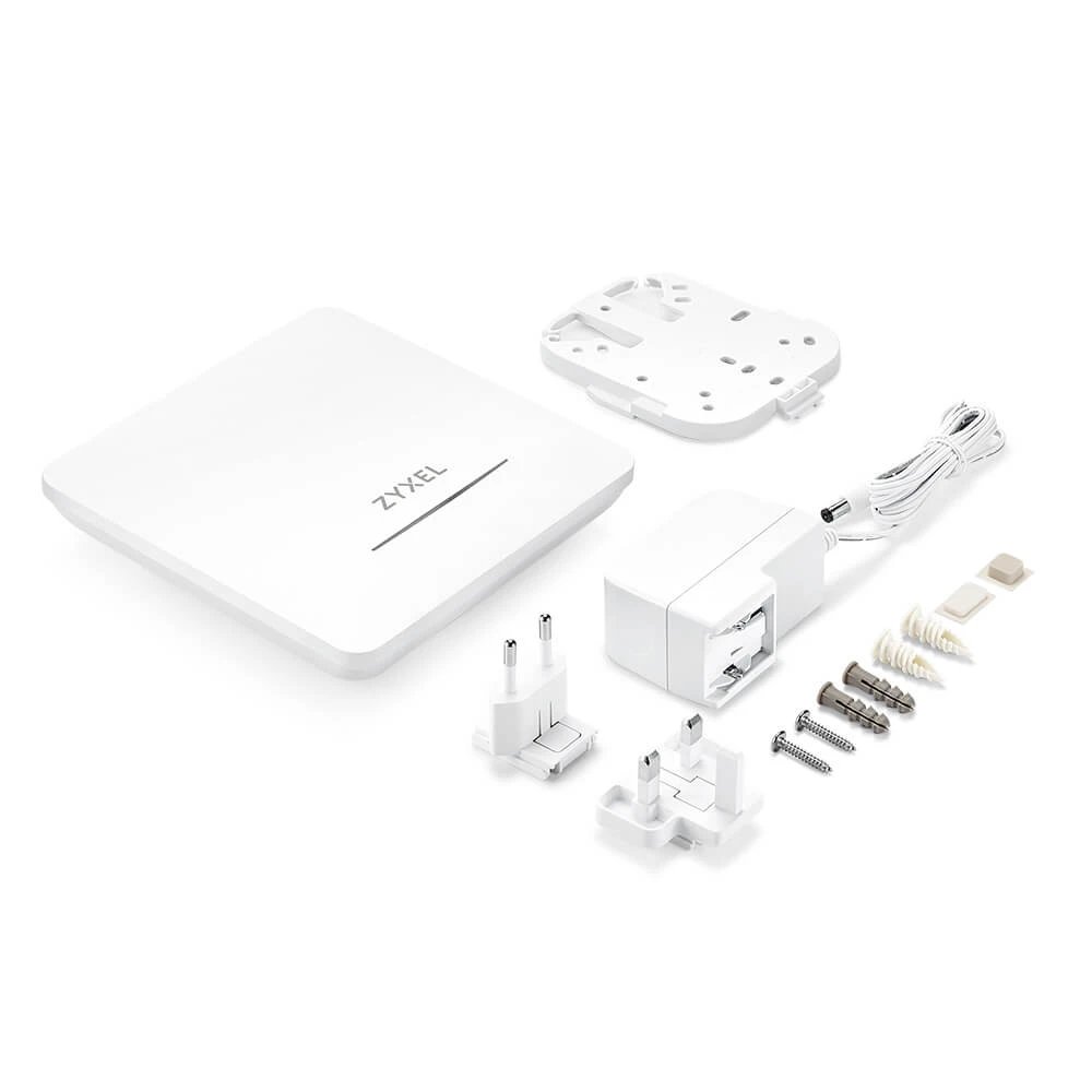 Zyxel - Punto de acceso WiFi 7 NWA90BE-EU0102F con NebulaFlex, 4 flujos, puerto 2.5GbE y montaje en techo incluido, color blanco