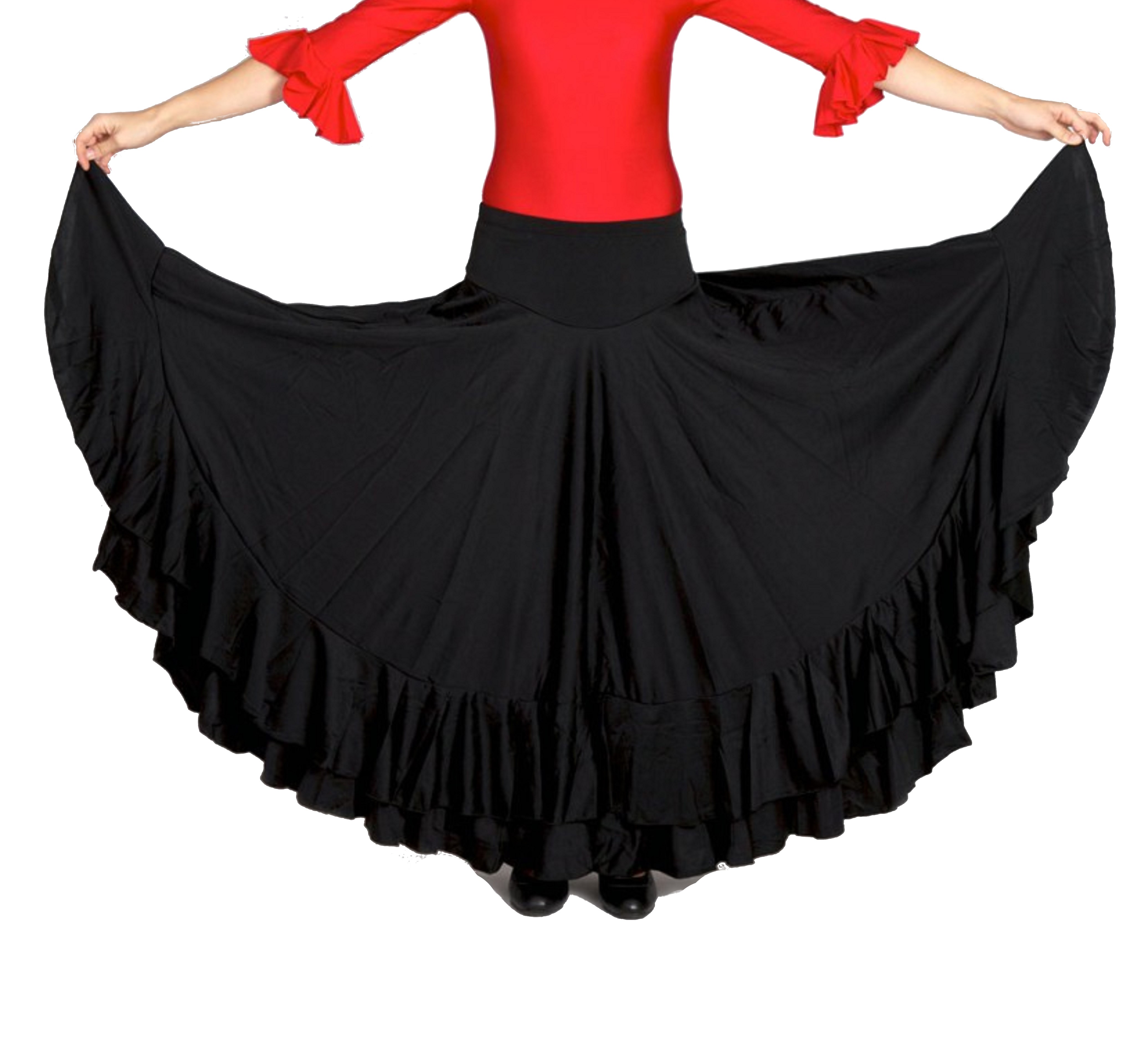 Falda para baile flamenco infantil, cinco volantes en cascada
