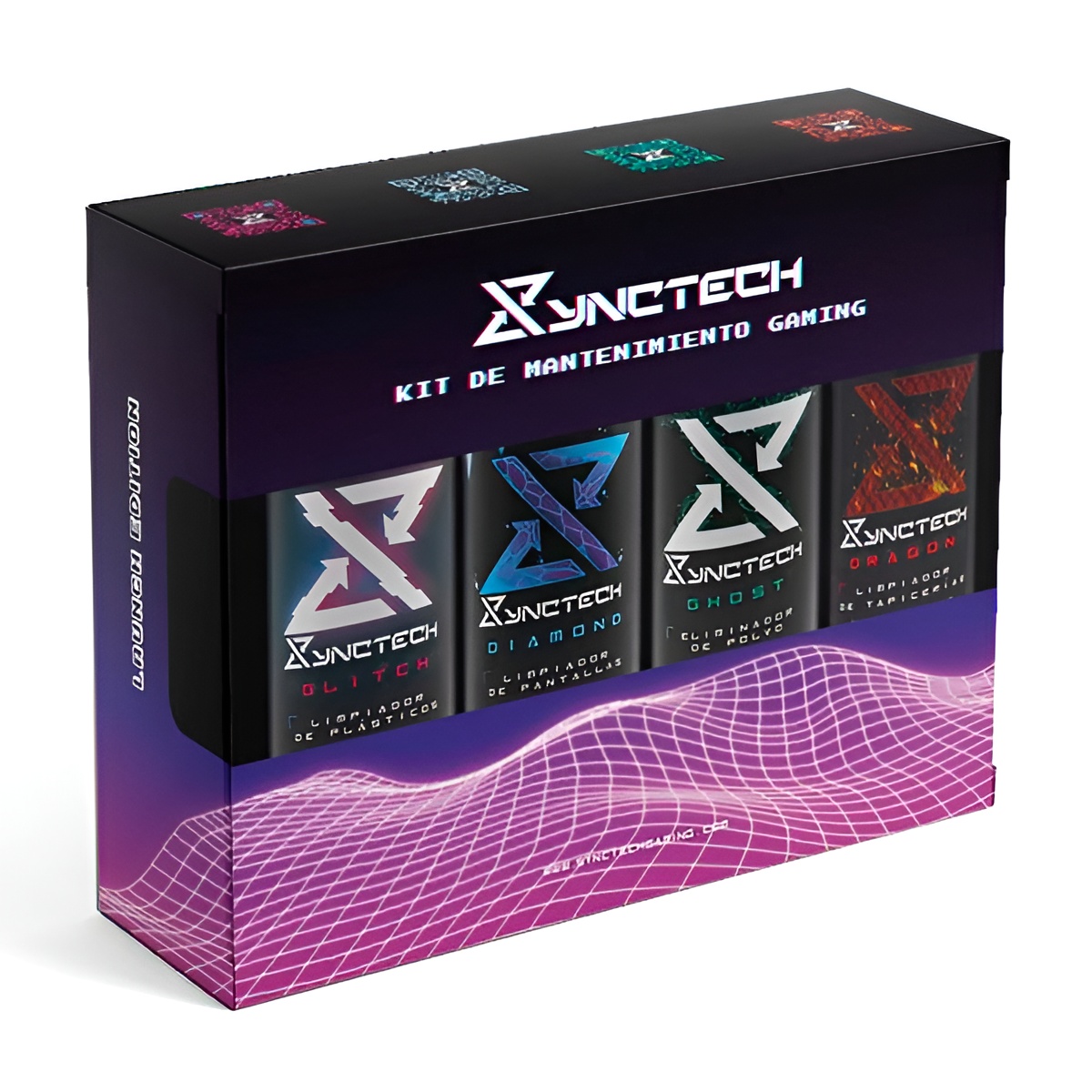 Synctech kit de mantenimiento gaming compuesto de sprays diamond - ghost - glitch - dragon 8005s0020