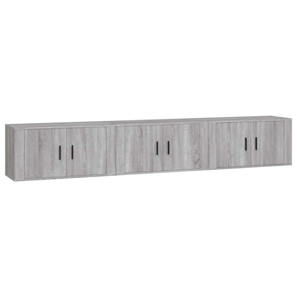 vidaXL Muebles para TV de pared 3 uds 80x34,5x40 cm, Mueble de Salon, Mueble TV, Mueble TV salon, Mesa de TV, Mueble tele