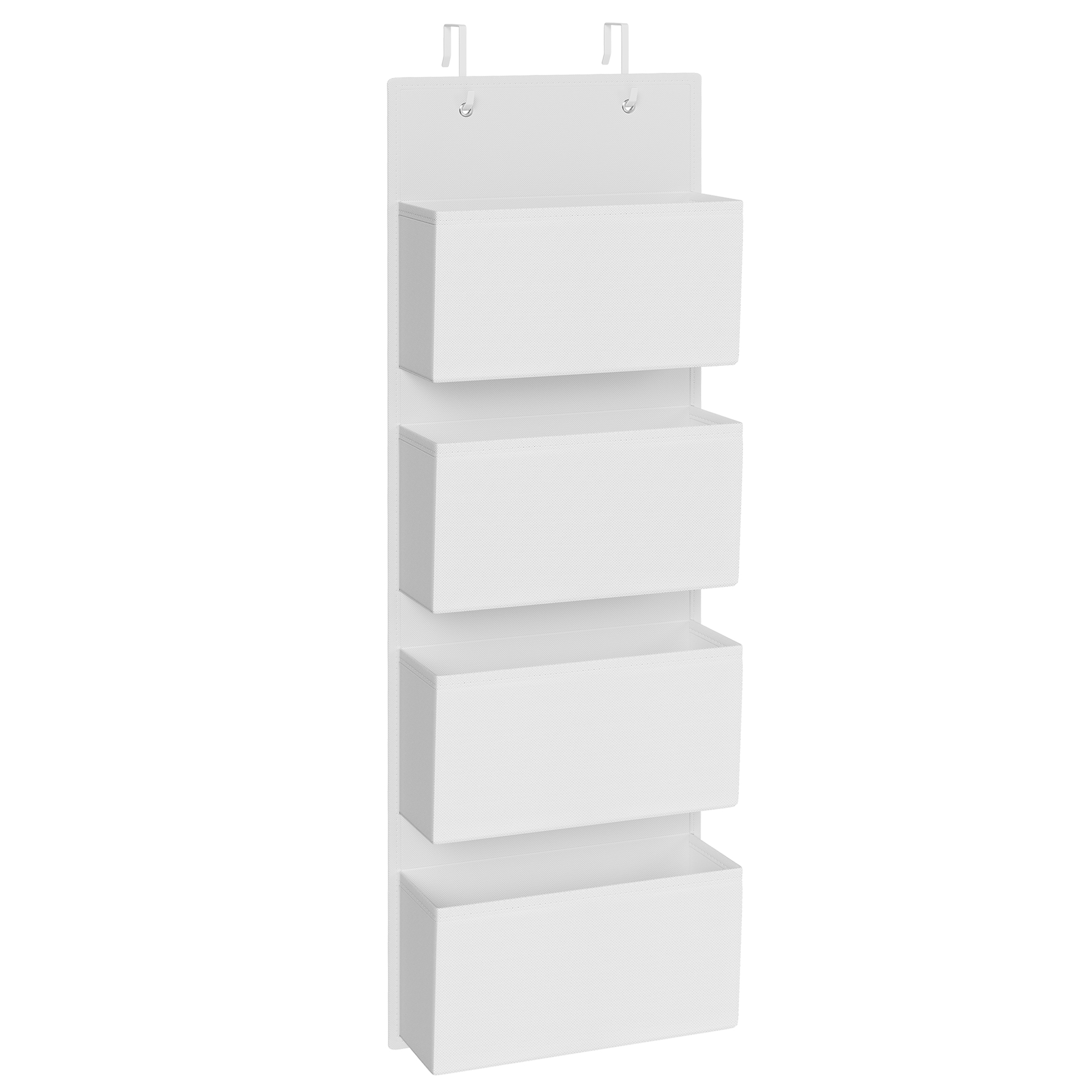 SONGMICS Organizador Colgante de Puerta con 4 Bolsillos, Bolsa Colgante de Puerta y Pared, para Dormitorio, Sala de Estar, Oficina, 12 x 33,5 x 100 cm, Gris Jaspeado/Blanco Nube